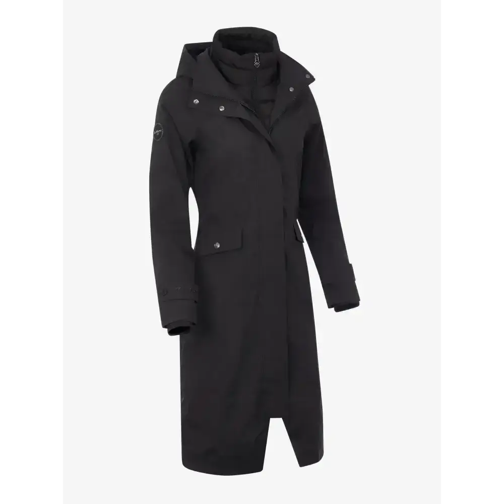 Lemieux Amelie Waterproof Lightweight Riding Coat Black-Outdoor Coats & Jackets-Lemieux-UK 6-Black-Horsey Shopping