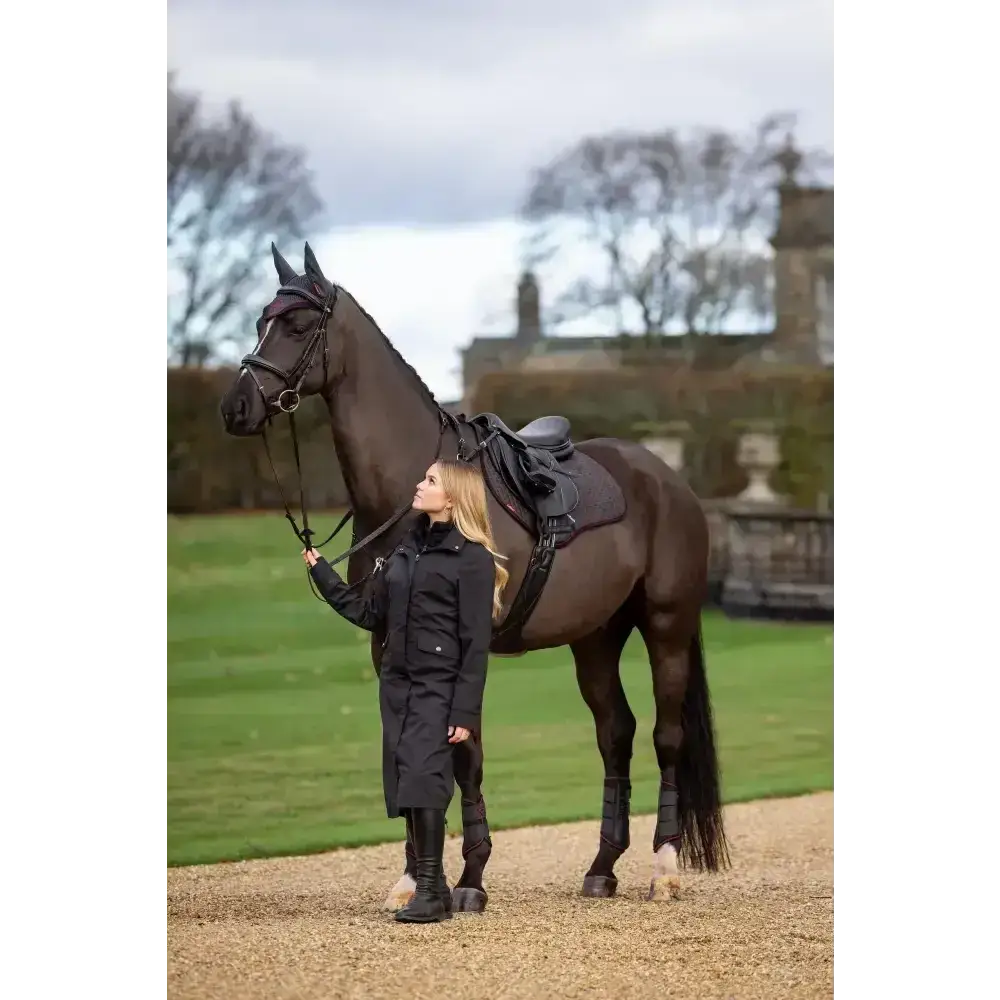 Lemieux Amelie Waterproof Lightweight Riding Coat Black-Outdoor Coats & Jackets-Lemieux-UK 6-Black-Horsey Shopping
