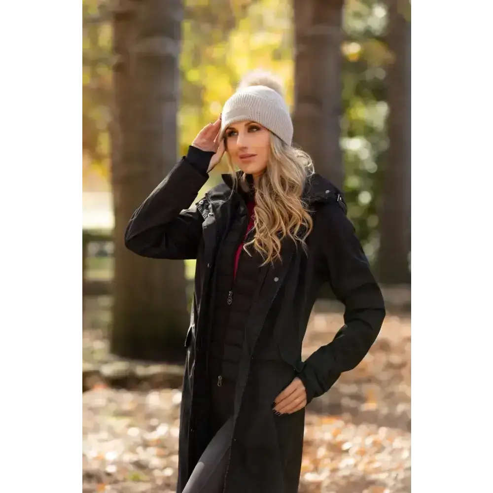 Lemieux Amelie Waterproof Lightweight Riding Coat Black-Outdoor Coats & Jackets-Lemieux-UK 6-Black-Horsey Shopping