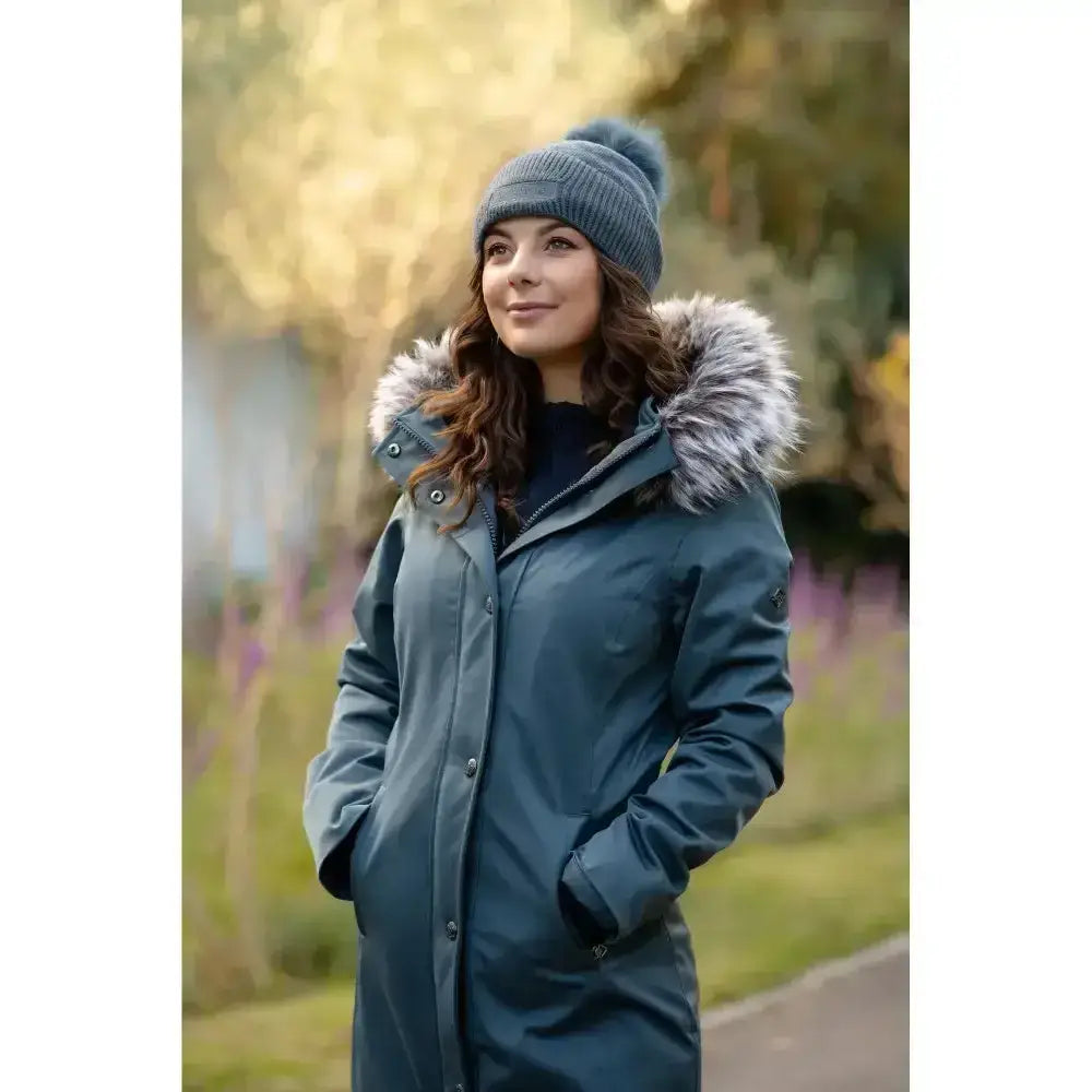 Lemieux Anya Waterproof Riding Coat Petrol-Outdoor Coats & Jackets-Lemieux-UK 8-Petrol-Horsey Shopping