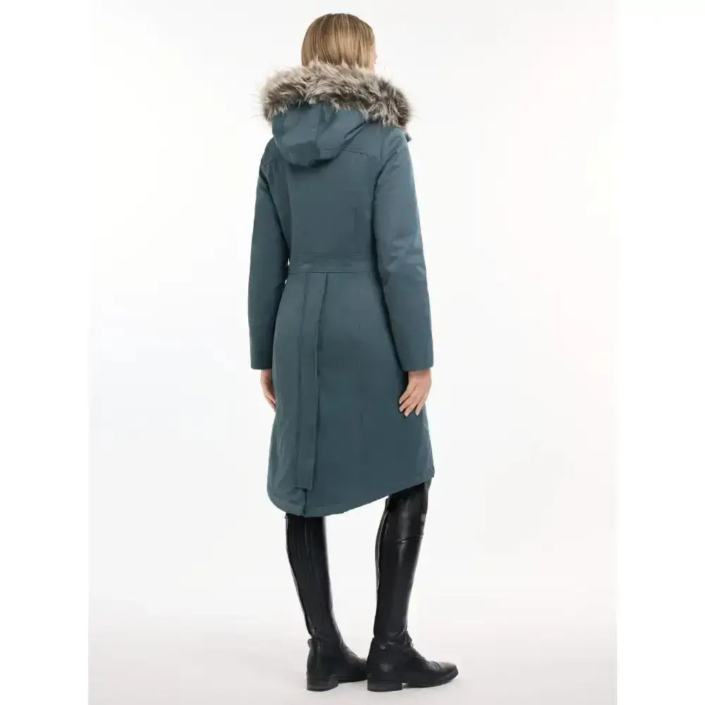 Lemieux Anya Waterproof Riding Coat Petrol-Outdoor Coats & Jackets-Lemieux-UK 8-Petrol-Horsey Shopping