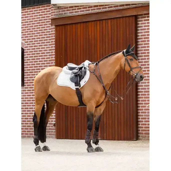 Lemieux Crystal Suede Close Contact Square White-Saddle Pads-Lemieux-Small/Medium-White-Horsey Shopping