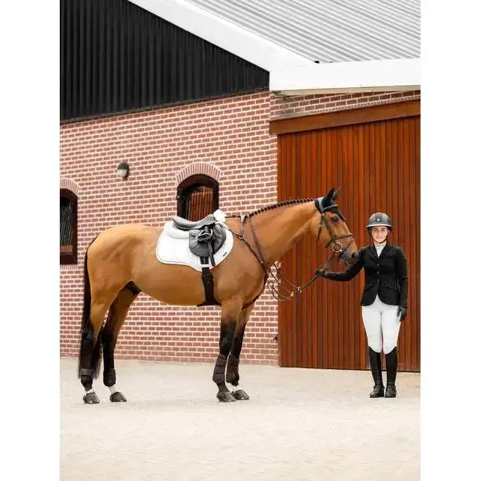 Lemieux Crystal Suede Close Contact Square White-Saddle Pads-Lemieux-Small/Medium-White-Horsey Shopping
