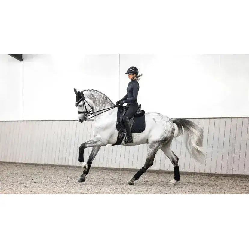 Lemieux Crystal Suede Dressage Square Black-Dressage Saddle Pads-Lemieux-Small/Medium-Black-Horsey Shopping
