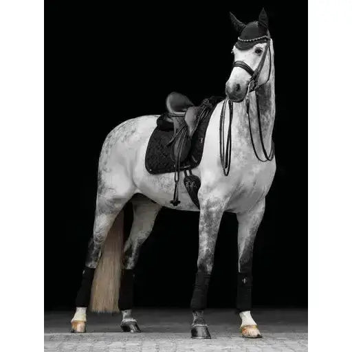 Lemieux Crystal Suede Dressage Square Black-Dressage Saddle Pads-Lemieux-Small/Medium-Black-Horsey Shopping