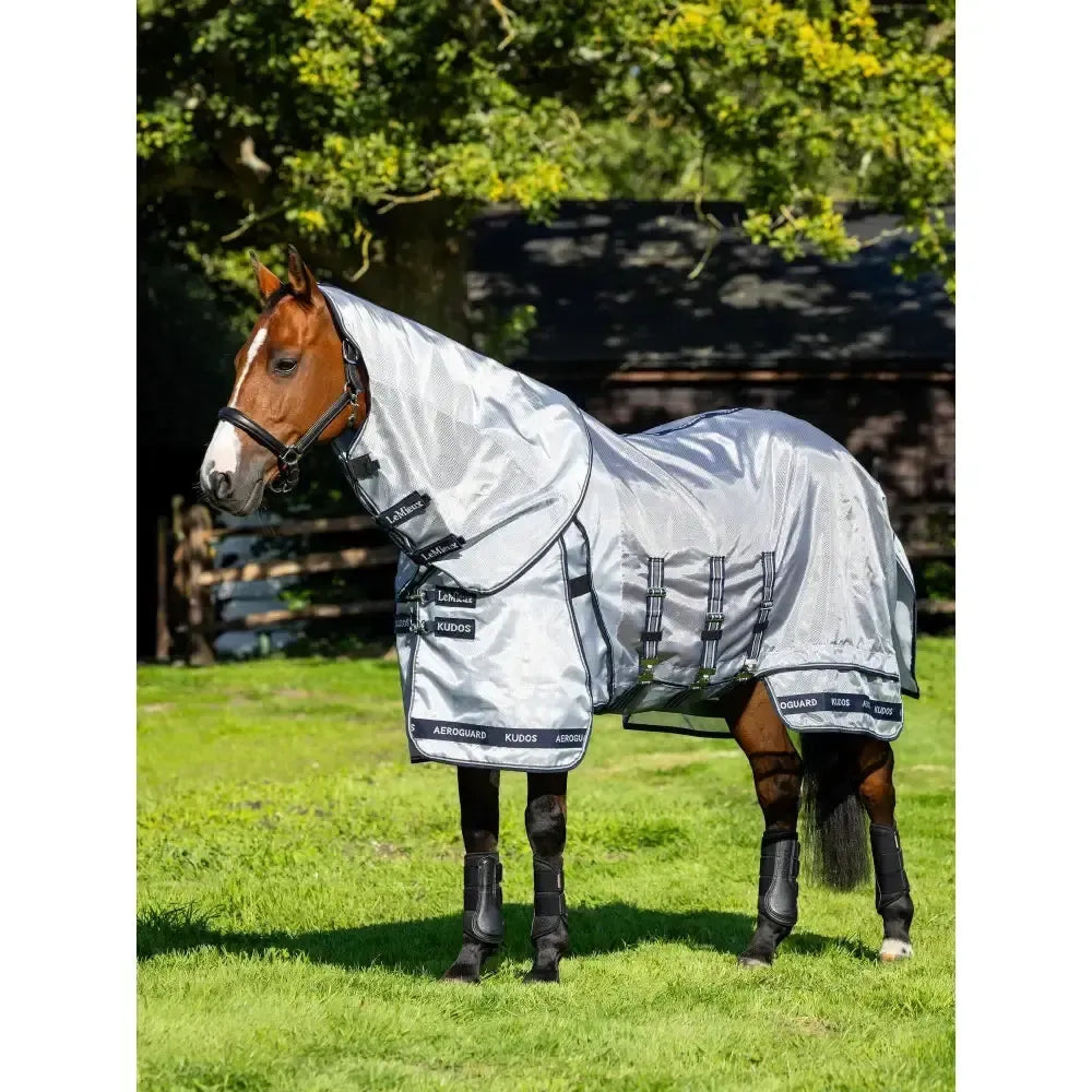 Lemieux Kudos AeroGuard Fly Rug Silver-Fly Rugs-Lemieux-Silver-4'9"-Horsey Shopping