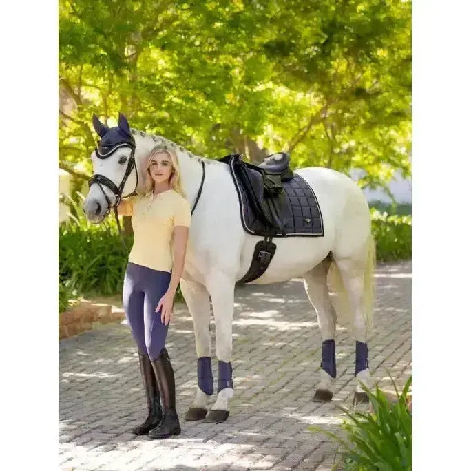 Lemieux Loire Classic Dressage Square Dusk Blue-Dressage Saddle Pads-Lemieux-Dusk Blue-Small/Medium-Horsey Shopping