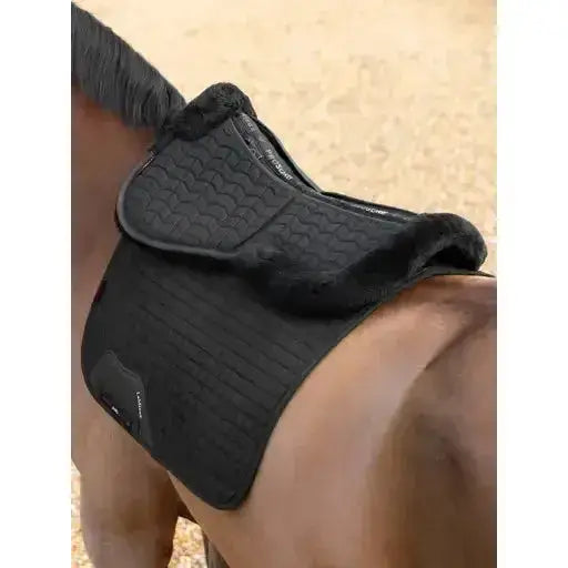 Lemieux Merino+ ProSorb 2 Pocket Half Pad Black/Black-Corrective Saddle Pads-Lemieux-Medium-Black/Black-Horsey Shopping