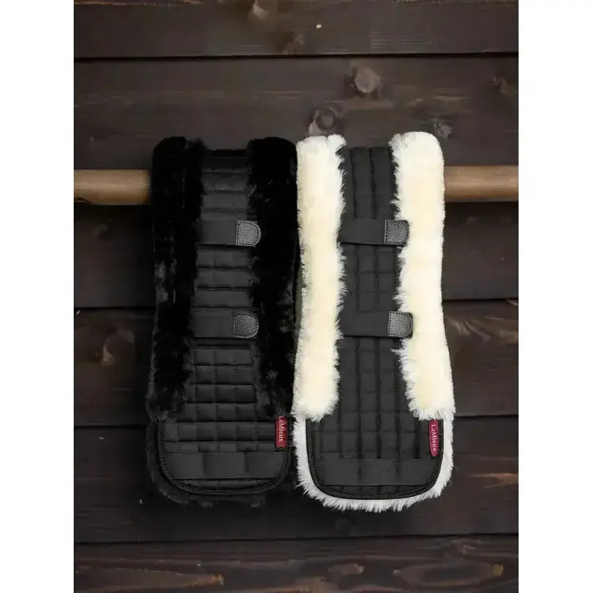LeMieux Simuwool Dressage Girth Cover Black Medium Black Girth Covers
