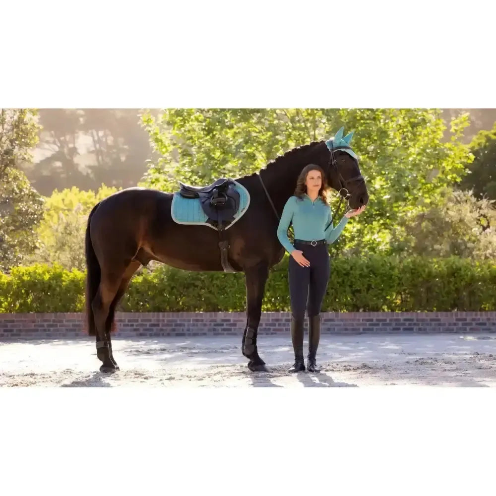 Lemieux Suede Close Contact Square Lagoon-Saddle Pads-Lemieux-Lagoon-Large-Horsey Shopping
