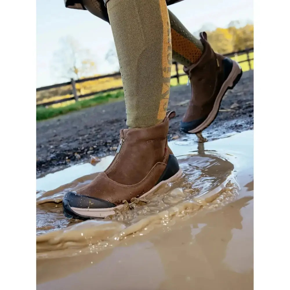 Lemieux Trex Waterproof Zip Boots Brown-Short Yard Boots-Lemieux-UK4-Brown-Horsey Shopping