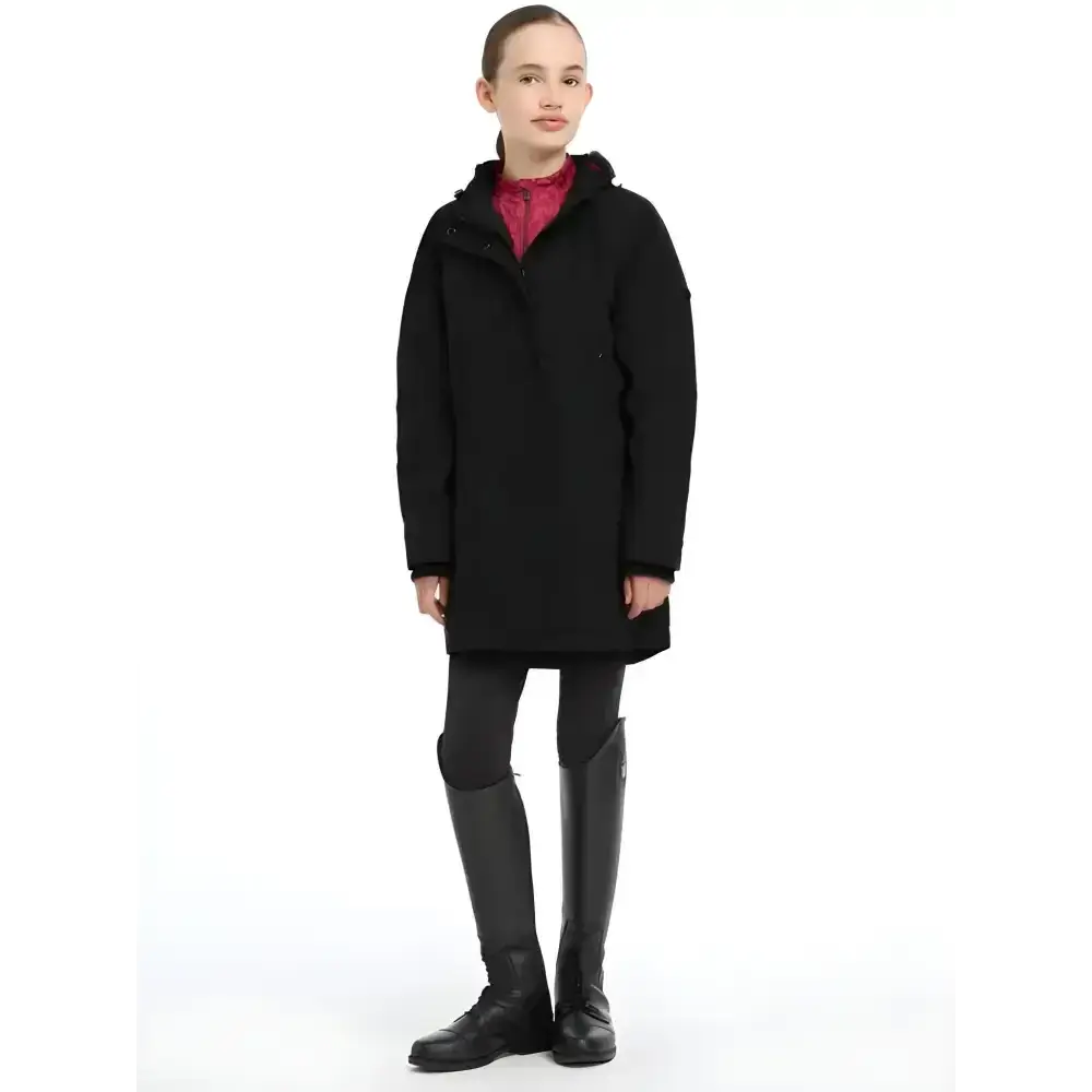 Lemieux Young Rider Skye Waterproof Coat Black-Outdoor Coats & Jackets-Lemieux-7-8 years-Black-Horsey Shopping