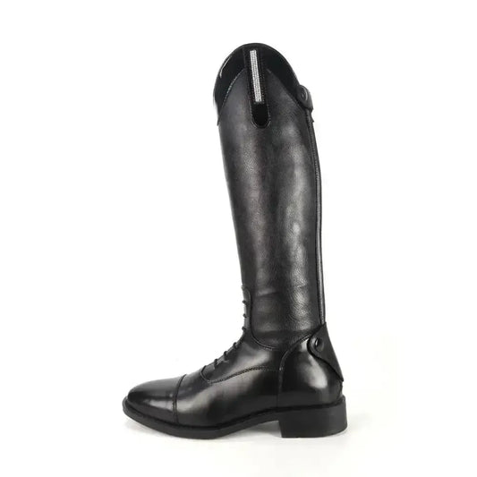 Brogini KB44 Kids Como Piccino Patent Top Boots-Long Riding Boots-Brogini Footwear-BLACK-31 EU / 12-STANDARD-Horsey Shopping