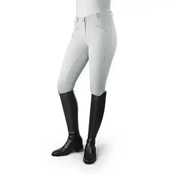 John Whitaker Miami Ladies Breeches With Full Silicone Seat - B142L-Breeches-John Whitaker-30"-White-Horsey Shopping