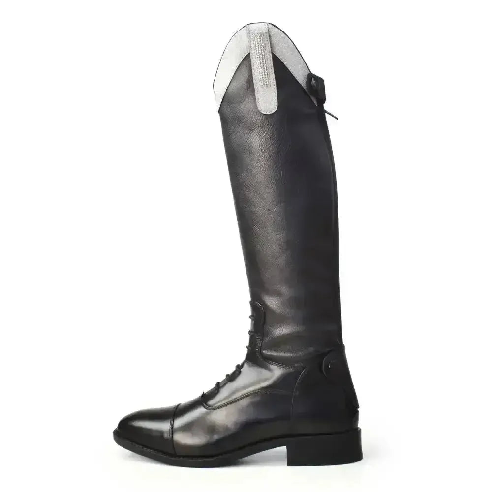 Kb44 Kids Como Piccino Silver Silver Diamante Top-Long Riding Boots-Brogini Footwear-Silver Sparkle Top-Size 31 - 12-Horsey Shopping