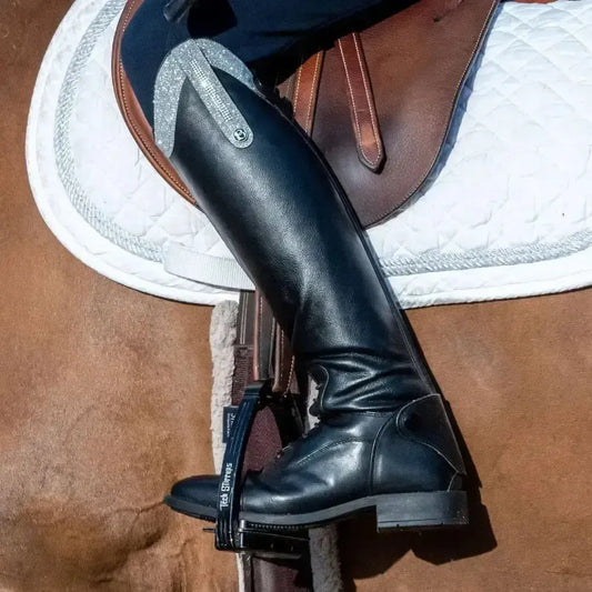 Kb44 Kids Como Piccino Silver Silver Diamante Top-Long Riding Boots-Brogini Footwear-Silver Sparkle Top-Size 31 - 12-Horsey Shopping