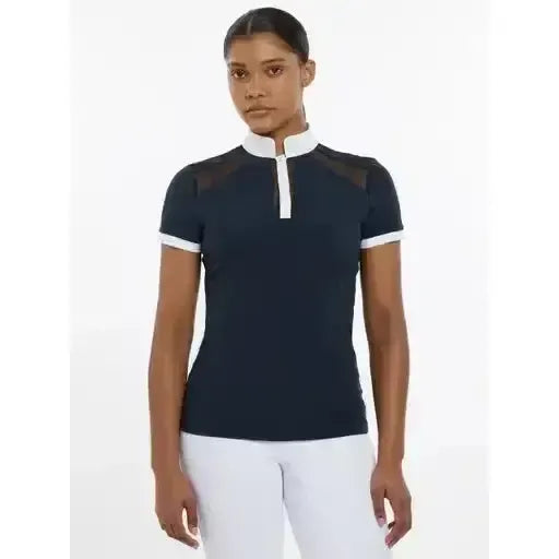 LeMeiux Camille Short Sleeve Show Shirt Navy-Show Shirts-LeMieux-Navy-UK 6-Horsey Shopping