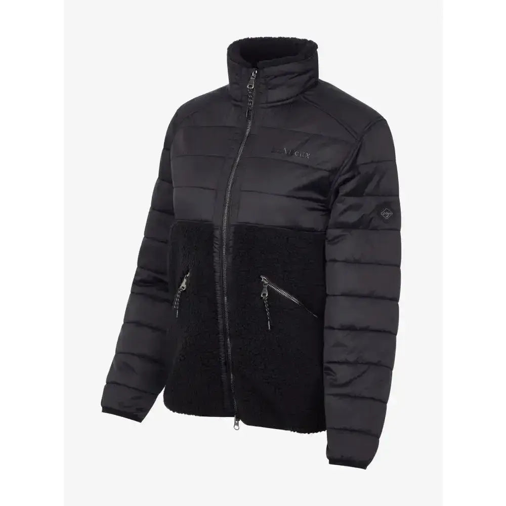 Lemieux Alissa Hybrid Fleece Black-Fleece Tops-Lemieux-UK 6-Black-Horsey Shopping