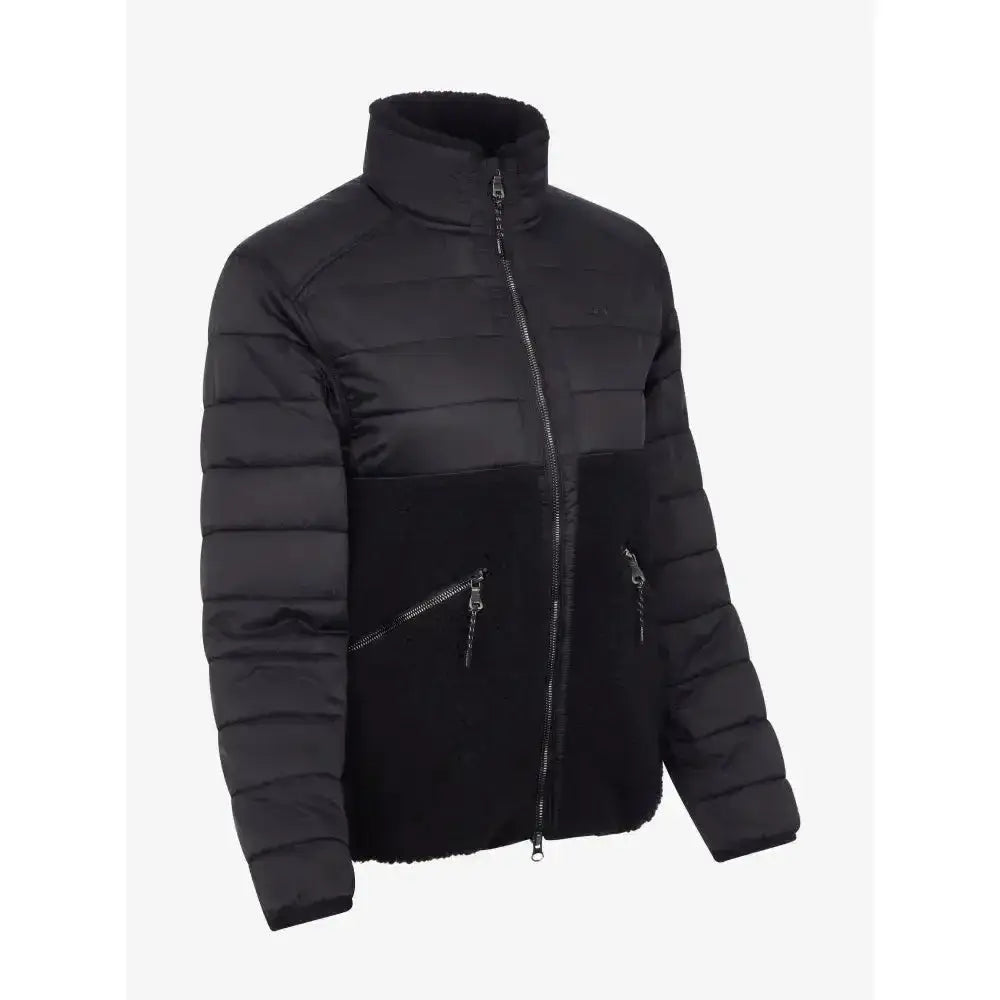 Lemieux Alissa Hybrid Fleece Black-Fleece Tops-Lemieux-UK 6-Black-Horsey Shopping