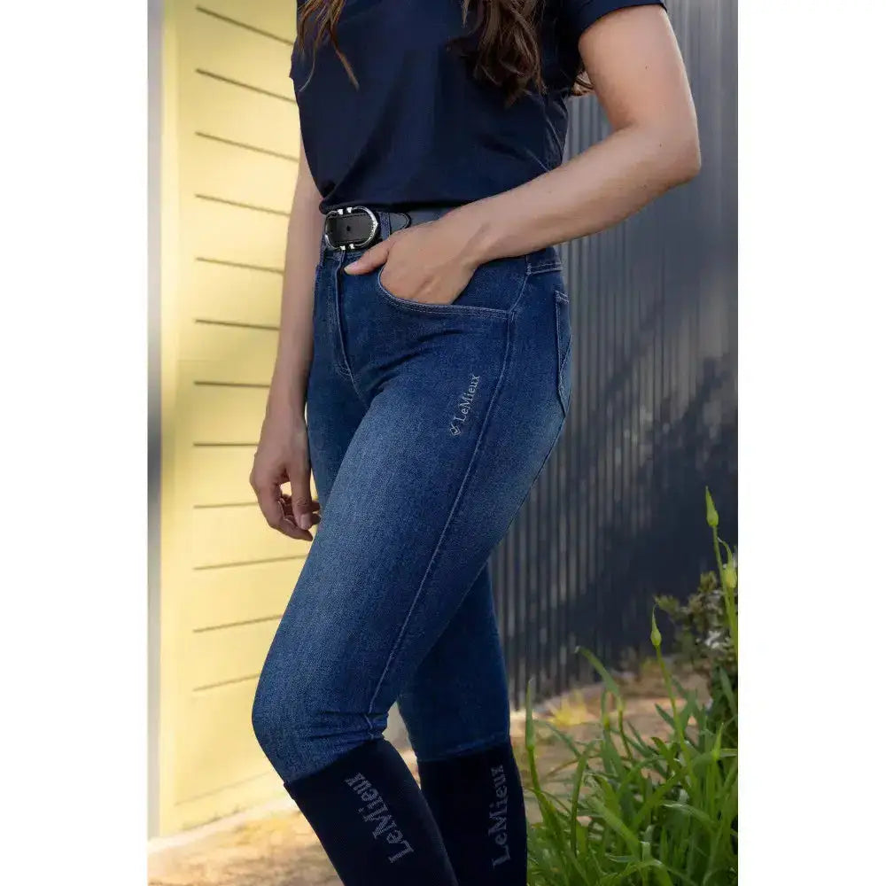 Lemieux Anneka Denim Breech Dark Wash-Riding Tights-Lemieux-6-Horsey Shopping