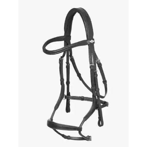 Lemieux Arika Adjustable Anatomic Noseband Bridle Black/Silver-Bridles-Lemieux-Pony-Black/Silver-Horsey Shopping