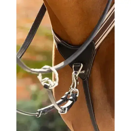 Lemieux Arika Elasticated Breastplate Brown/Silver-Breastplates-Lemieux-Cob-Brown/Silver-Horsey Shopping