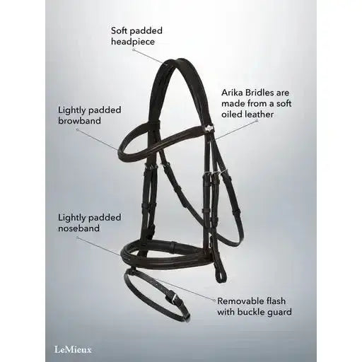 Lemieux Arika Flash Bridle Brown/Silver-Flash Bridles-Lemieux-Pony-Brown/Silver-Horsey Shopping