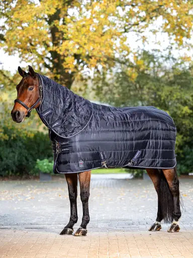 Lemieux Arika Stable-Tek Neck Cover 100g-Stable Rugs Neck Covers-Lemieux-XX-Small-Navy-Horsey Shopping