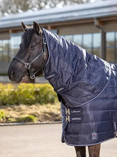 Lemieux Arika Stable-Tek Neck Cover 100g-Stable Rugs Neck Covers-Lemieux-XX-Small-Navy-Horsey Shopping