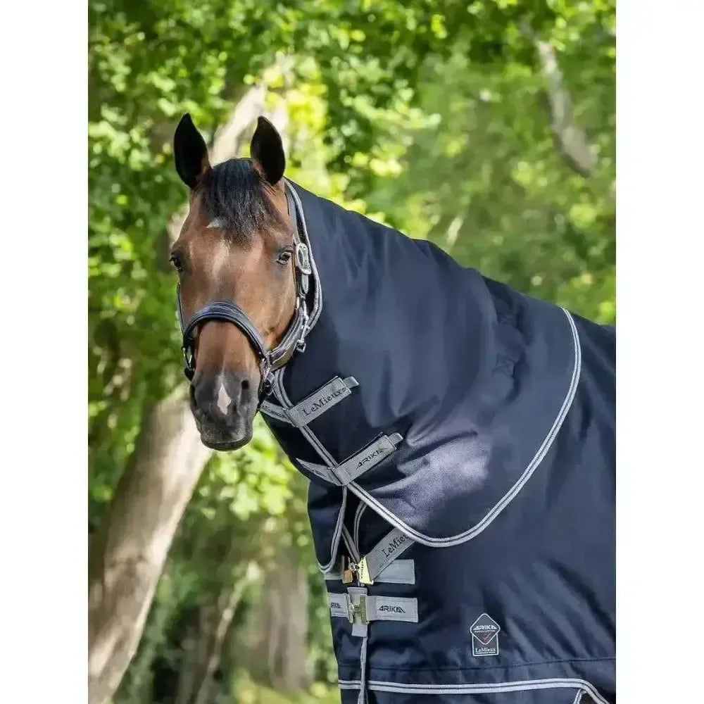 Lemieux Arika Storm-Tek Neck Cover 100g-Turnout Rugs Neck Covers-Lemieux-Navy-Small-Horsey Shopping