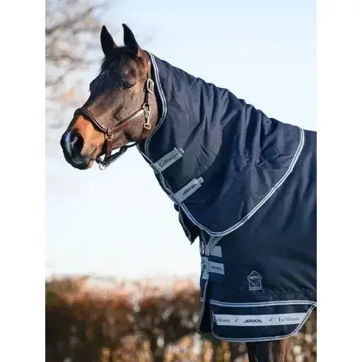 Lemieux Arika Storm-Tek Neck Cover 50g Navy-Turnout Rugs Neck Covers-Lemieux-XX-Small-Navy-Horsey Shopping