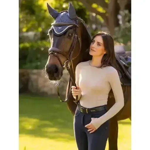 Lemieux Britney Seamless Long Sleeve Top Almond-T Shirts-Lemieux-Almond-UK 6-Horsey Shopping
