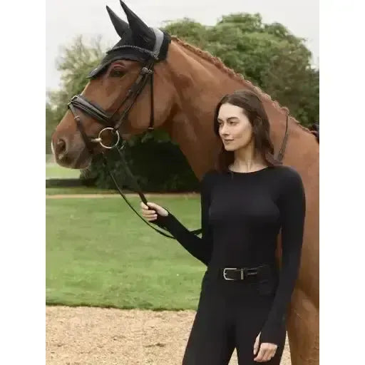 Lemieux Britney Seamless Long Sleeve Top Black-Base Layers-Lemieux-Black-UK 6-Horsey Shopping