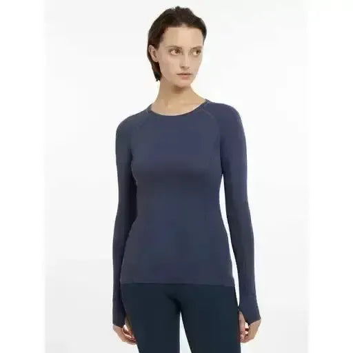 Lemieux Britney Seamless Long Sleeve Top Dusk Blue-Base Layers-Lemieux-Dusk Blue-UK 6-Horsey Shopping