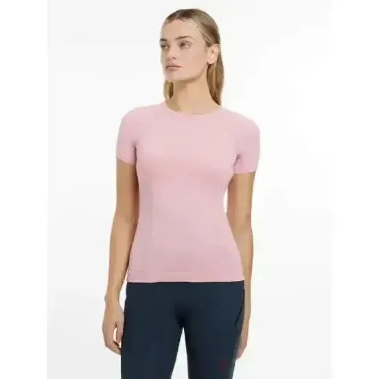 Lemieux Britney Seamless Short Sleeve Top Blossom-T Shirts-Lemieux-Blossom-UK 6-Horsey Shopping