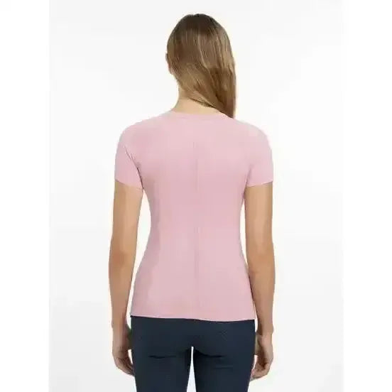 Lemieux Britney Seamless Short Sleeve Top Blossom-T Shirts-Lemieux-Blossom-UK 6-Horsey Shopping