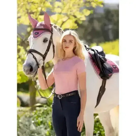 Lemieux Britney Seamless Short Sleeve Top Blossom-T Shirts-Lemieux-Blossom-UK 6-Horsey Shopping