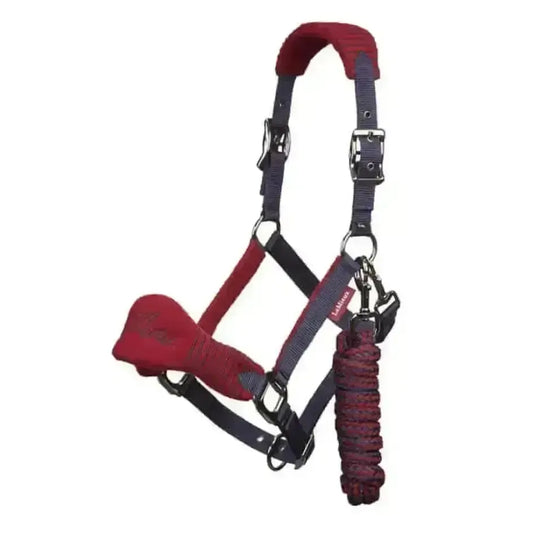 Lemieux Burgundy Vogue Fleece Headcollars With Leadrope-Headcollar Sets-Lemieux-Pony-Horsey Shopping