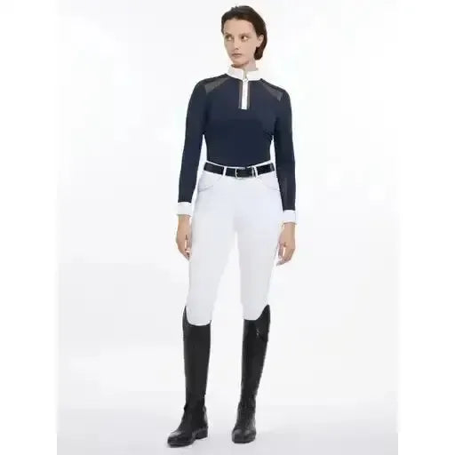 Lemieux Camille Long Sleeve Show Shirt Navy-Show Shirts-Lemieux-Navy-UK 6-Horsey Shopping