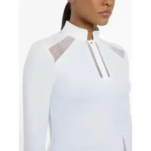 Lemieux Camille Long Sleeve Show Shirt White-Show Shirts-Lemieux-White-UK 6-Horsey Shopping