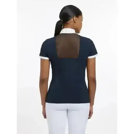 Lemieux Camille Short Sleeve Show Shirt Navy-Show Shirts-Lemieux-UK 6-Navy-Horsey Shopping