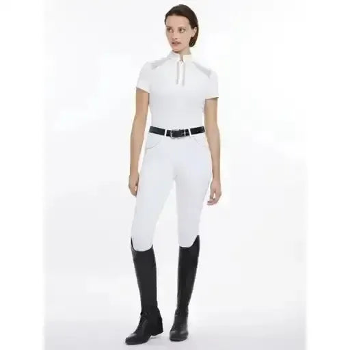 Lemieux Camille Short Sleeve Show Shirt White-Show Shirts-Lemieux-White-UK 6-Horsey Shopping