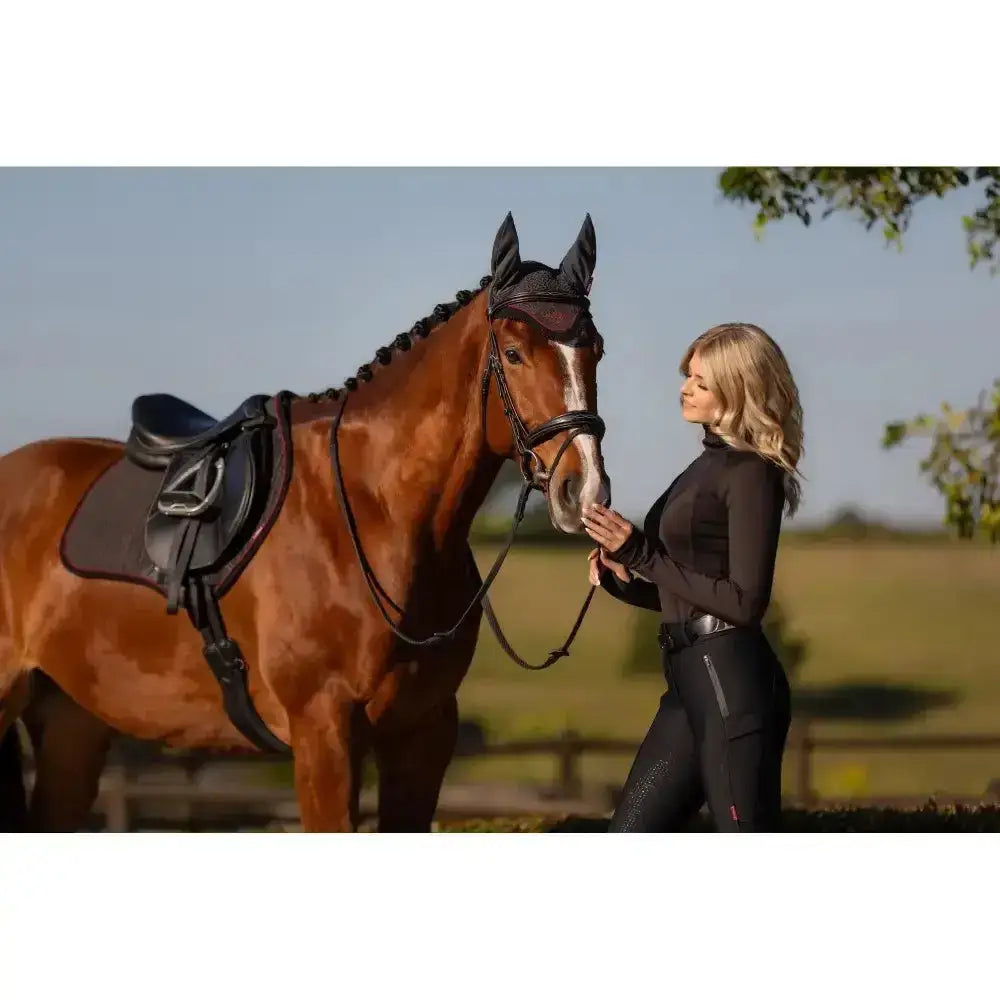 Lemieux Classic Fly Hood Cinder-Horse Ear Bonnets-Lemieux-Small-Cinder-Horsey Shopping