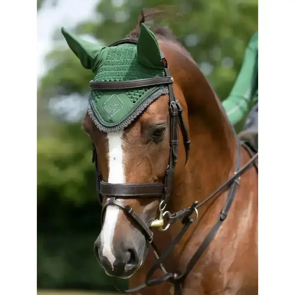 Lemieux Classic Fly Hoods Hunter Green-Horse Ear Bonnets-Lemieux-Medium-Horsey Shopping