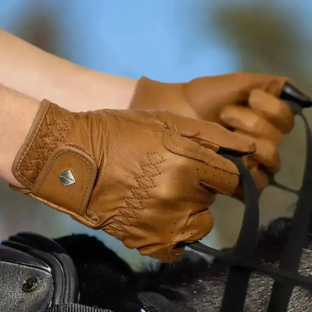 Lemieux Classic Leather Riding Gloves-Riding Gloves-Lemieux-Black-X Small-Horsey Shopping