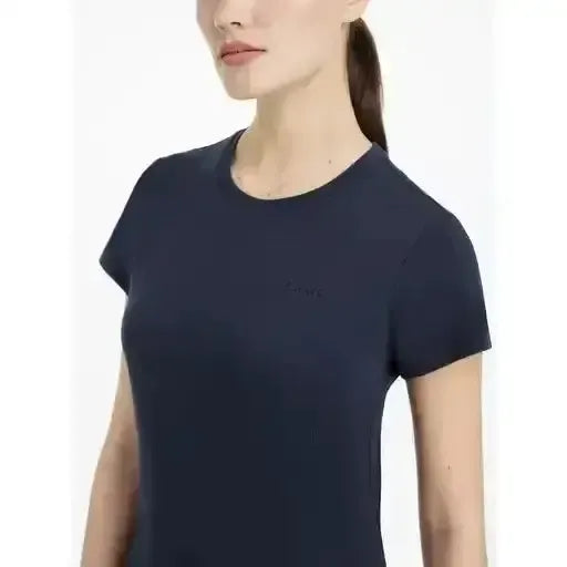 Lemieux Classique T-Shirt Navy-T Shirts-Lemieux-Navy-UK 6-Horsey Shopping
