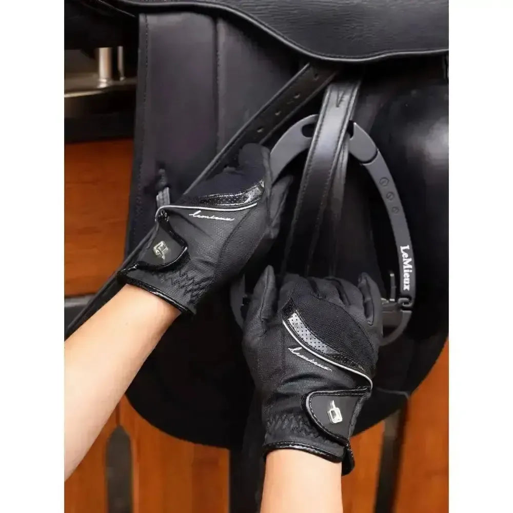Lemieux Competition Gloves-Riding Gloves-Lemieux-Black-X Small-Horsey Shopping