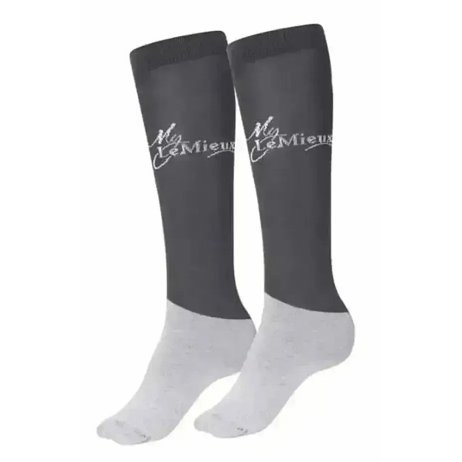 Lemieux Competition Socks Twin Pack Slate Grey-Riding Socks-Lemieux-Small (35-38/ 3-5)-Horsey Shopping