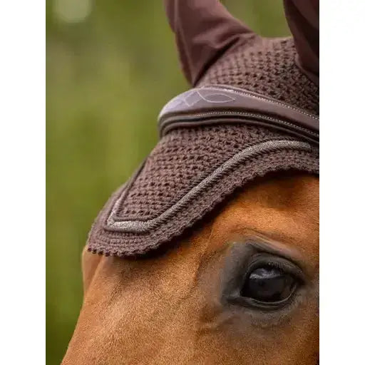 Lemieux Crystal Fly Hood Brown-Horse Ear Bonnets-Lemieux-Medium-Brown-Horsey Shopping