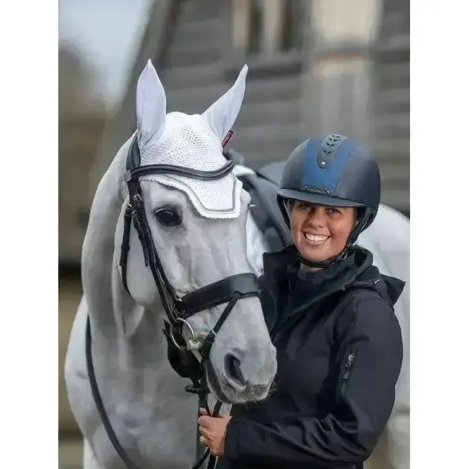 Lemieux Crystal Fly Hood White-Horse Ear Bonnets-Lemieux-Medium-White-Horsey Shopping
